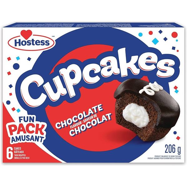 NEW 2 X 206G HOSTESS CUPCAKES CHOCOLATE