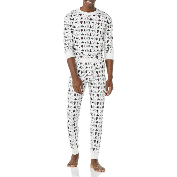 NEW AMAZON ESSENTIALS MENS KNIT PAJAMA SET PENGUIN