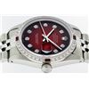 Image 8 : Rolex Mens Stainless Steel Red Vignette Diamond And Ruby 36MM Datejust Wristwatc