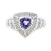 Image 2 : 1.15 ctw Tanzanite And Diamond Ring - 14KT White Gold