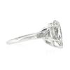 Image 6 : Vintage Platinum 3.62 ctw GIA Pear Brilliant & Baguette Diamond Engagement Ring
