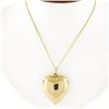 Image 1 : 14K Yellow Gold Polished Puffed Large Heart Pendant w/ 20 Cable Chain Necklace