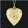 Image 3 : 14K Yellow Gold Polished Puffed Large Heart Pendant w/ 20 Cable Chain Necklace