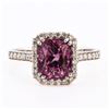 Image 3 : 2.90 ctw Pink Spinel and 0.38 ctw Diamond 18K White Gold Ring