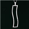 Image 5 : Yukiko 18k White Gold Wavy 0.12 ctw Round Diamond Pendant Necklace w/ Box Chain