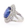 Image 3 : 12.78 ctw Tanzanite and 2.12 ctw Diamond Platinum Ring (GIA CERTIFIED)