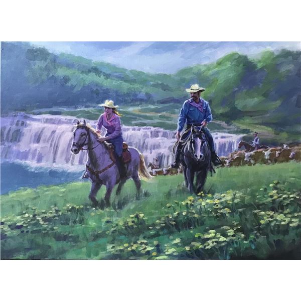 Cattle Drive East by Richard Ho ORIGINAL