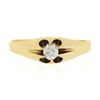 Image 4 : Antique Victorian 14K Gold 0.14 ctw European Diamond Belcher Gypsy Solitaire Rin