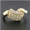 Image 2 : ArtCarved 14K Gold .45 ctw Round Brilliant Pave Diamond Curved 3 Row Polished Ri