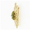 Image 6 : Vintage Retro 14K Gold Peridot & Diamond Cluster Radiating Spray Flower Brooch