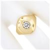 Image 3 : Unisex 18k Gold 0.73 ctw Round Bezel Diamond Polished Solitaire Dome Bombe Ring