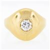 Image 4 : Unisex 18k Gold 0.73 ctw Round Bezel Diamond Polished Solitaire Dome Bombe Ring