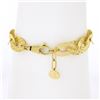 Image 2 : Estate 18k Gold 7.5" Fancy Diamond Cuts Interlocking Oval Link Chain Bracelet