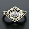 Image 2 : Antique Art Deco 14k White Gold Filigree 0.54 ctw European Diamond Solitaire Rin