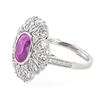 Image 3 : 3.05 ctw UNHEATED Pink Sapphire and 0.89 ctw Diamond Platinum Ring (GIA CERTIFIE