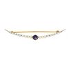 Image 1 : Vintage 14k Gold Plat 0.50 ctw Amethyst & Graduated Seed Pearl Crescent Pin Broo