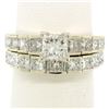 Image 3 : 18K TT Gold 2.21 ctw EGL Cert. Princess Cut Diamond Engagement & Wedding Ring Se