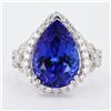 Image 1 : 8.71 ctw Tanzanite and 1.10 ctw Diamond Platinum Ring
