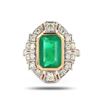 Image 1 : 3.96 ctw Emerald and 0.82 ctw Diamond 18K Yellow and White Gold Ring (GIA CERTIF