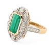 Image 2 : 3.96 ctw Emerald and 0.82 ctw Diamond 18K Yellow and White Gold Ring (GIA CERTIF