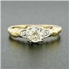 Image 2 : Antique Art Deco 14K TT Gold 0.54 ctw European Diamond Solitaire Engagement Ring