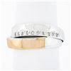 Image 1 : 14k Two Tone Gold 0.05 ctw Pave Diamond Polished Crossover Wide Dual Band Ring