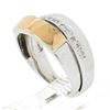 Image 7 : 14k Two Tone Gold 0.05 ctw Pave Diamond Polished Crossover Wide Dual Band Ring