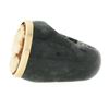 Image 7 : Vintage Carved Black Stone Wide Band Ring w/ 10k Gold Bezel Set Shell Cameo