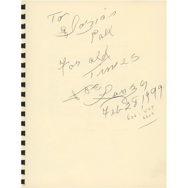 Joe Lanza signed photpo