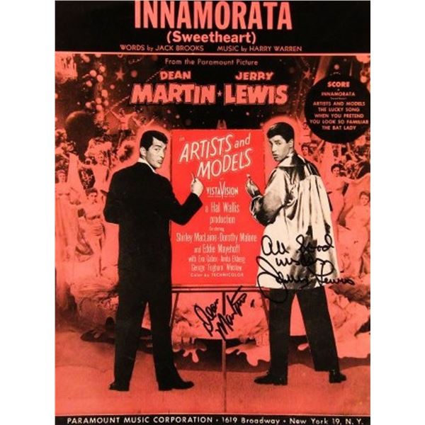 Dean Martin & Jerry Lewis signed sheet music