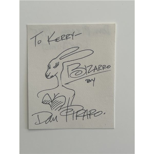 Dan Piraro signed note with Bizarro sketch
