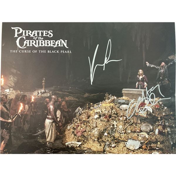 Pirates of the Caribbean: The Curse of the Black Pearl Geoffrey Rush and Keira Knightley signed lobb