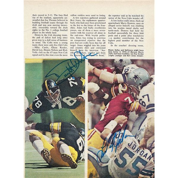 Dwight White and Lee Roy Jordan signed magazine photo