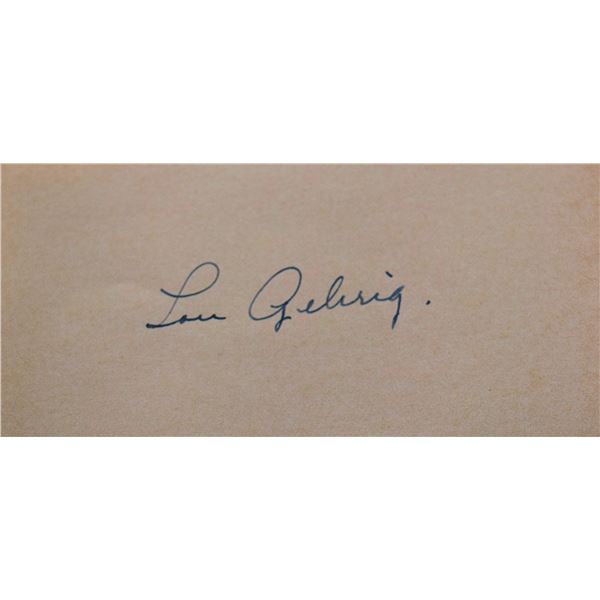MLB Lou Gehrig signature slip