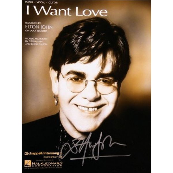 Elton John signed sheet music
