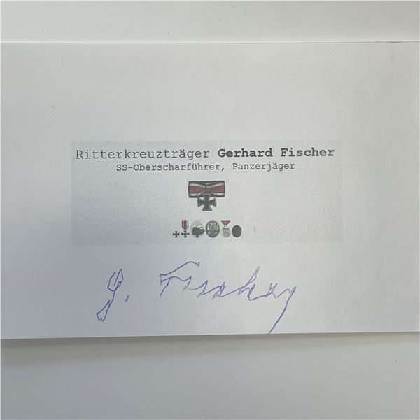 WWII Gerhard Fischer signed card