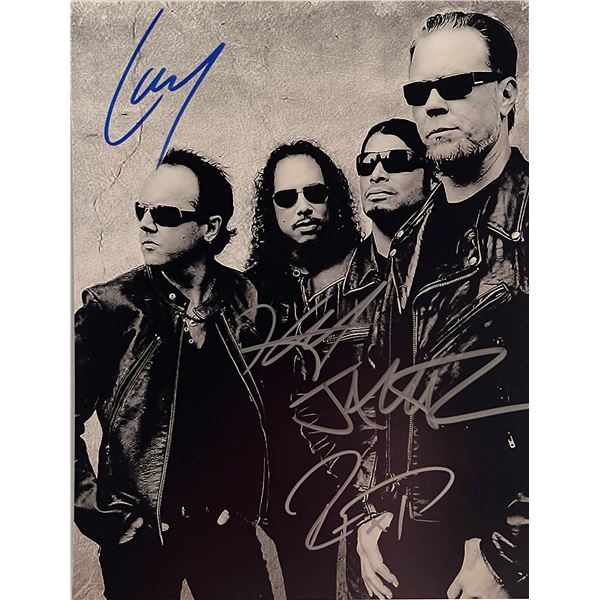 Metallica band signed photo