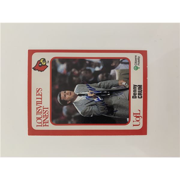 Denny Crum signed basketball card