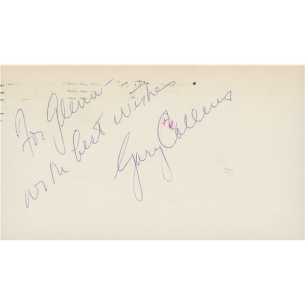 Gary Collins signed note