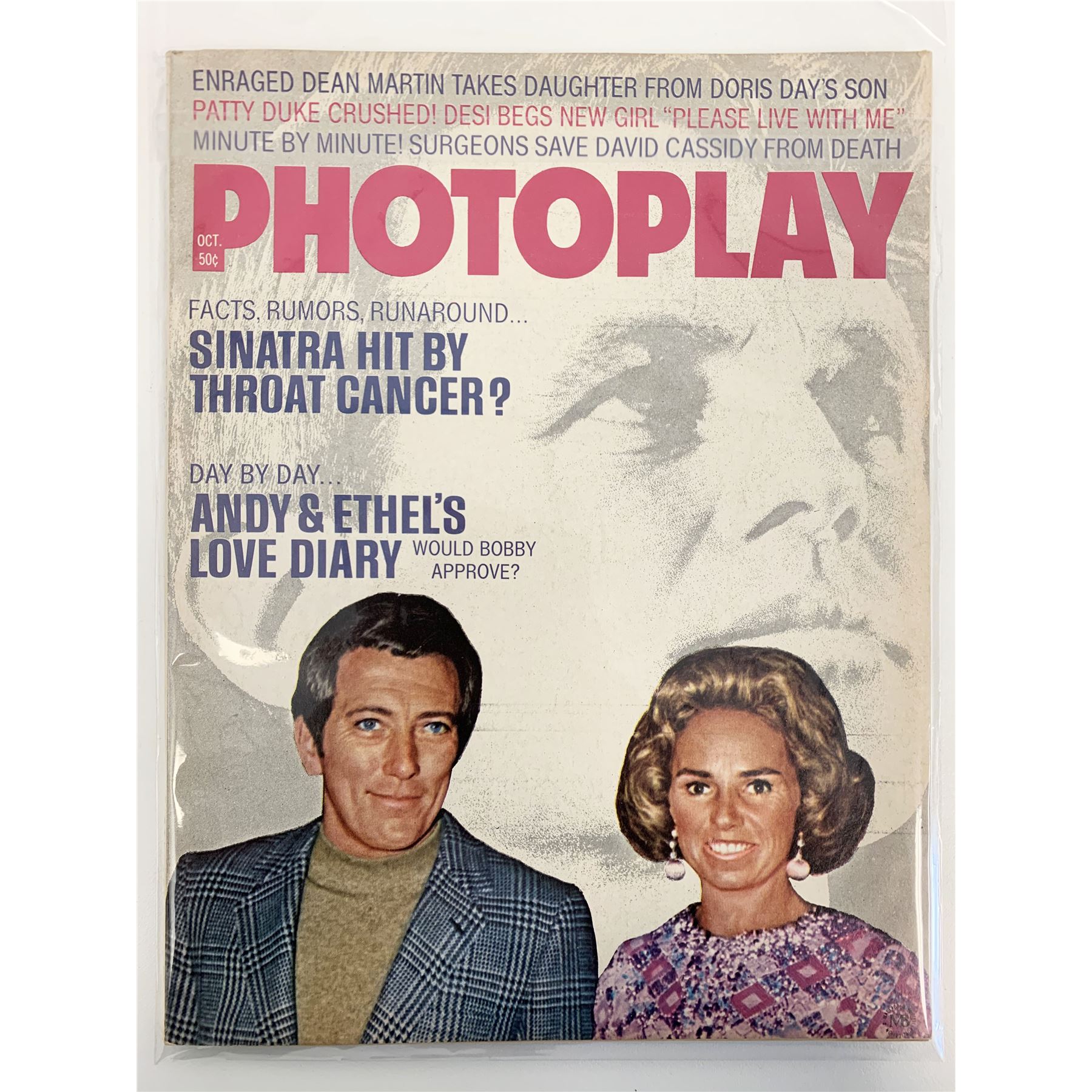 Photoplay Magazine October 1971 Andy Williams, Ethel Kennedy, Frank Sinatra