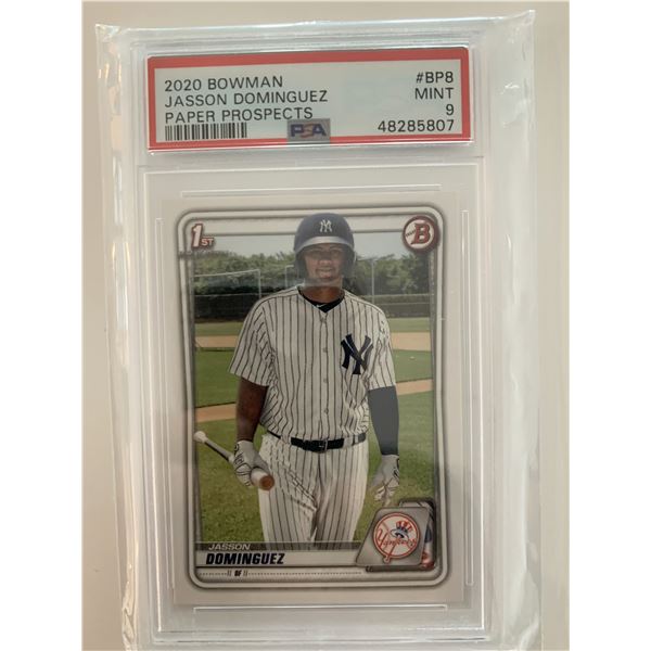 2020 Bowman Jasson Dominguez Paper Prospects PSA 9 Yankees