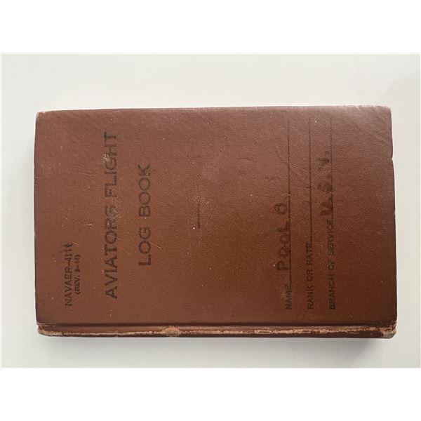 Odie Pool signed aviators flight log book