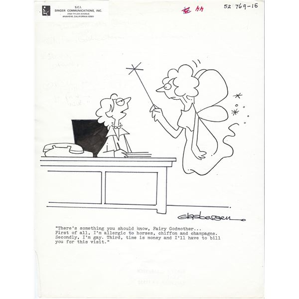 Randy Glasbergen signed original hand drawn sketch