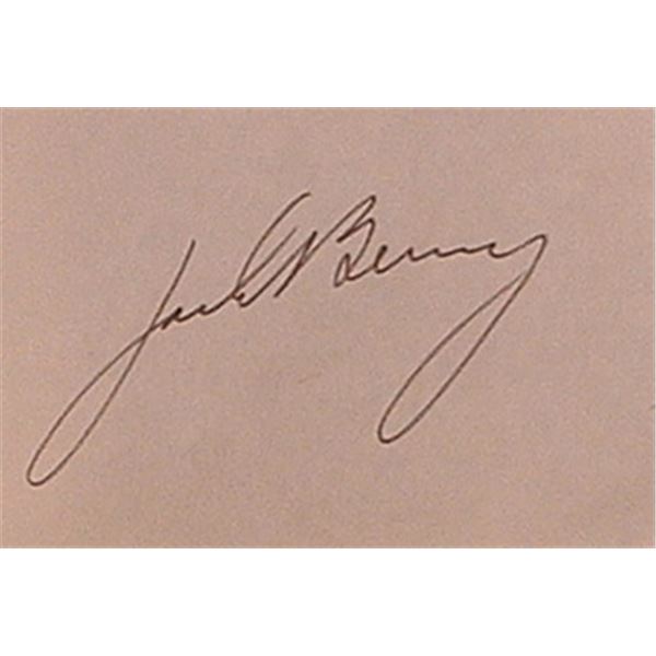 Jack Benny signature slip