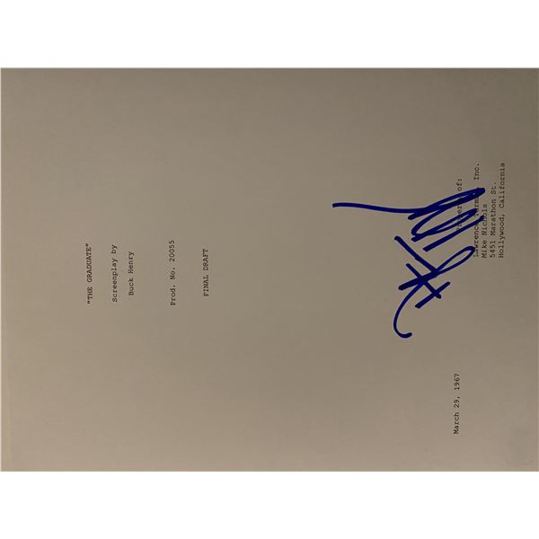 The Graduate Dustin Hoffman signed movie script