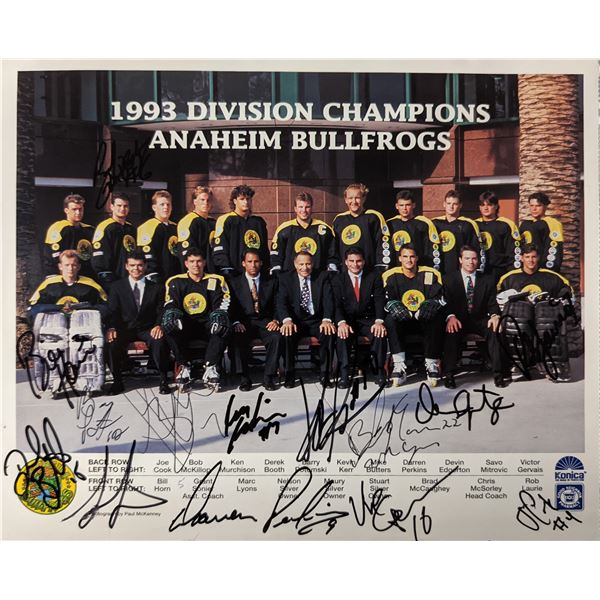 1993 Roller Hockey Divisional Champions Anaheim Bullfrogs Signed Photo