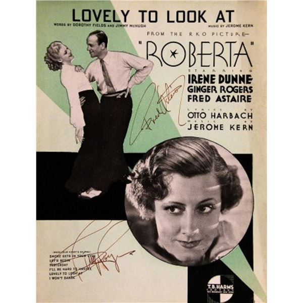 Fred Astaire and Ginger Rogers signed sheet music