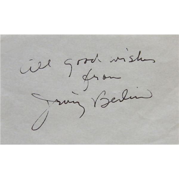 Irving Berlin signature slip