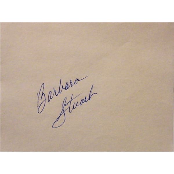 Barbara Stuart signature slip