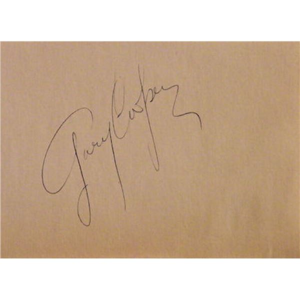Gary Cooper signature slip